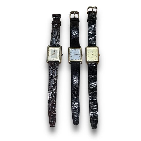 Lot Of 3 Watches Citizen, Technos, Benaus Vintage Women Small Regtangular - Picture 1 of 10